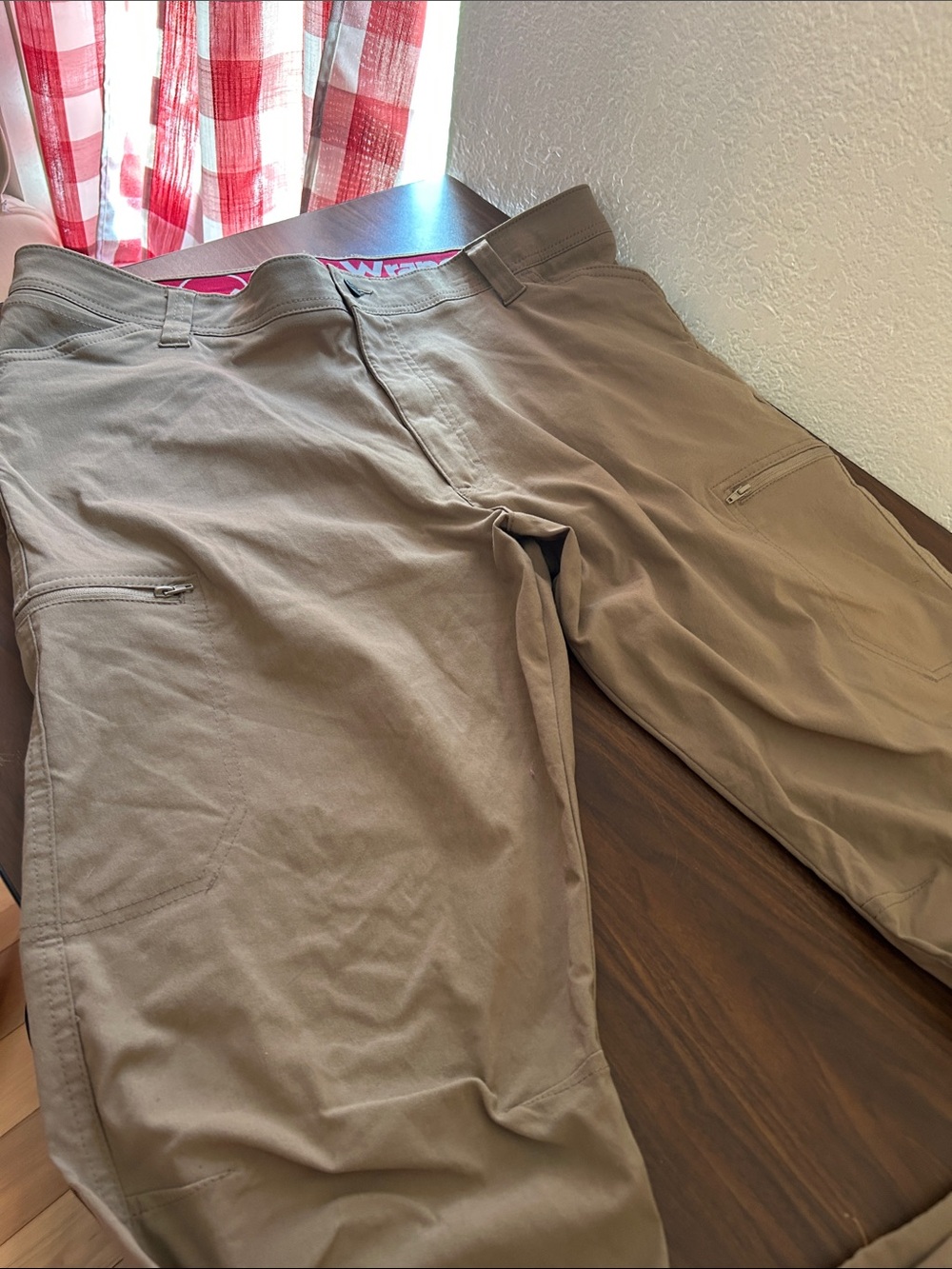 Wrangler Light Brown Men's Casual Zip-Pocket Pants